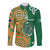 Australia And Ireland Rugby Custom Long Sleeve Button Shirt Walllabies And Shamrock Together