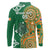 Australia And Ireland Rugby Custom Long Sleeve Polo Shirt Walllabies And Shamrock Together