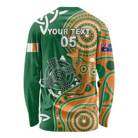 Australia And Ireland Rugby Custom Long Sleeve Shirt Walllabies And Shamrock Together