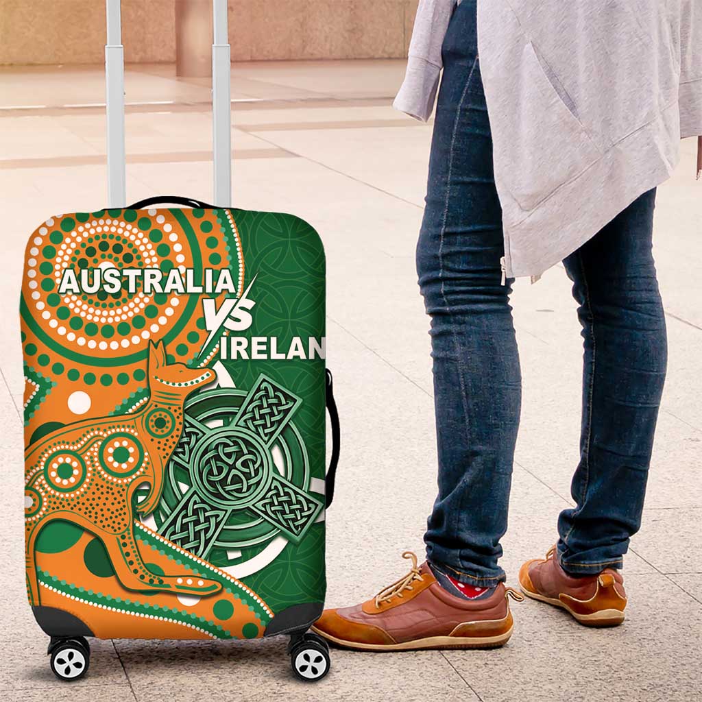 Australia And Ireland Rugby Luggage Cover Walllabies And Shamrock Together