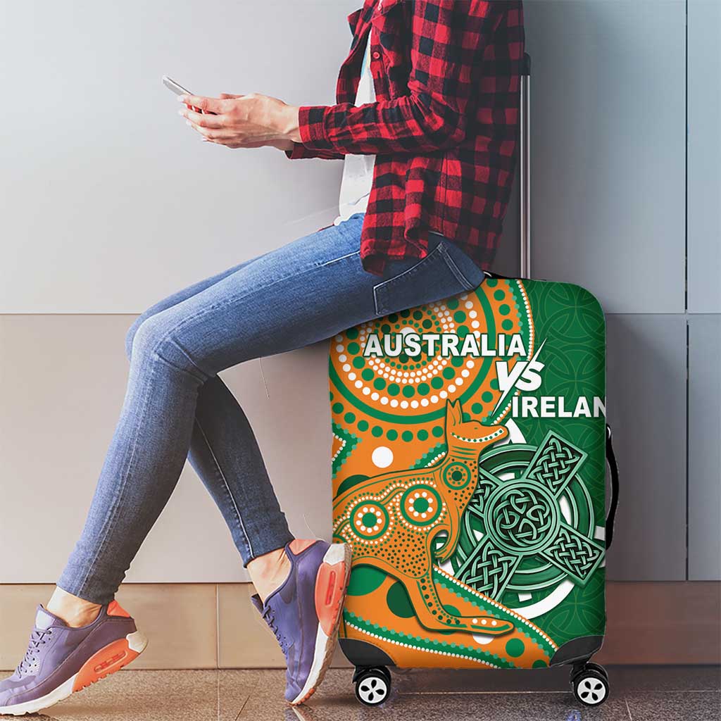 Australia And Ireland Rugby Luggage Cover Walllabies And Shamrock Together