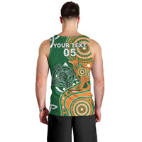 Australia And Ireland Rugby Custom Men Tank Top Walllabies And Shamrock Together