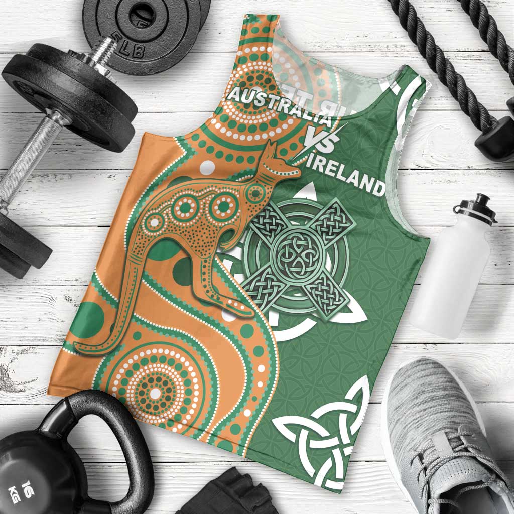 Australia And Ireland Rugby Custom Men Tank Top Walllabies And Shamrock Together