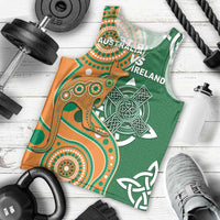Australia And Ireland Rugby Custom Men Tank Top Walllabies And Shamrock Together