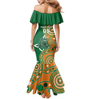 Australia And Ireland Rugby Custom Mermaid Dress Walllabies And Shamrock Together