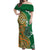 Australia And Ireland Rugby Custom Off Shoulder Maxi Dress Walllabies And Shamrock Together