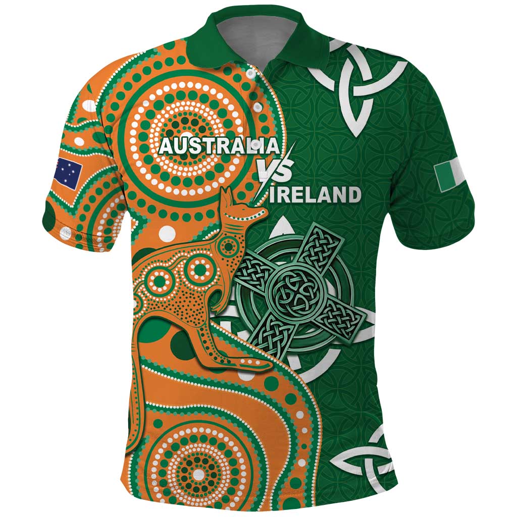 Australia And Ireland Rugby Custom Polo Shirt Walllabies And Shamrock Together
