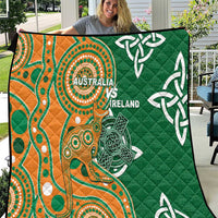 Australia And Ireland Rugby Quilt Walllabies And Shamrock Together
