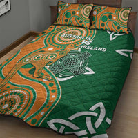 Australia And Ireland Rugby Quilt Bed Set Walllabies And Shamrock Together