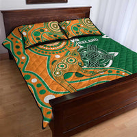 Australia And Ireland Rugby Quilt Bed Set Walllabies And Shamrock Together