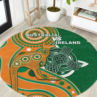 Australia And Ireland Rugby Round Carpet Walllabies And Shamrock Together