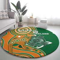 Australia And Ireland Rugby Round Carpet Walllabies And Shamrock Together