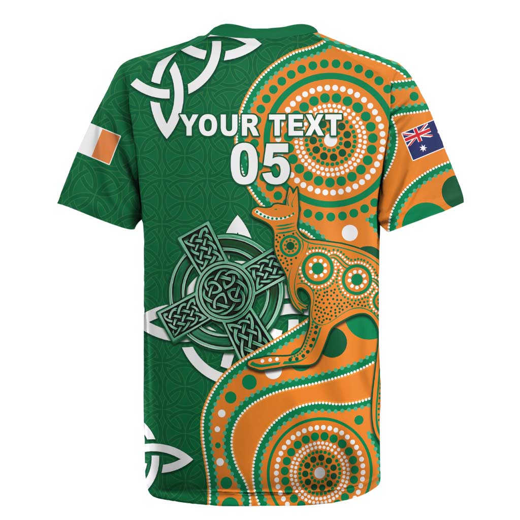 Australia And Ireland Rugby Custom Rugby Jersey Walllabies And Shamrock Together