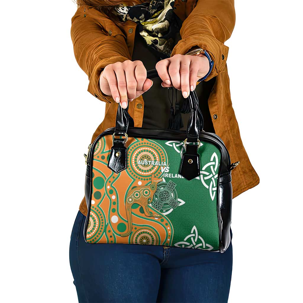 Australia And Ireland Rugby Shoulder Handbag Walllabies And Shamrock Together