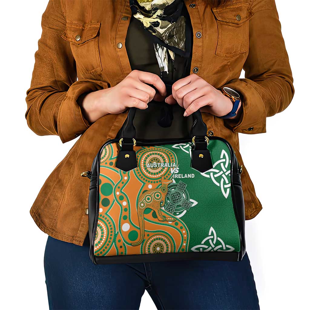Australia And Ireland Rugby Shoulder Handbag Walllabies And Shamrock Together