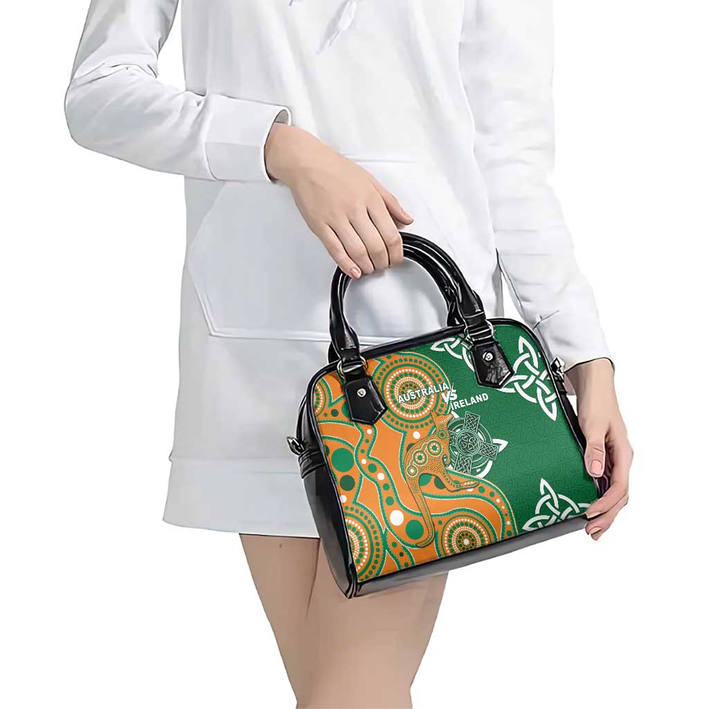 Australia And Ireland Rugby Shoulder Handbag Walllabies And Shamrock Together