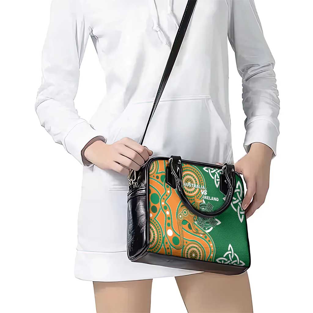 Australia And Ireland Rugby Shoulder Handbag Walllabies And Shamrock Together