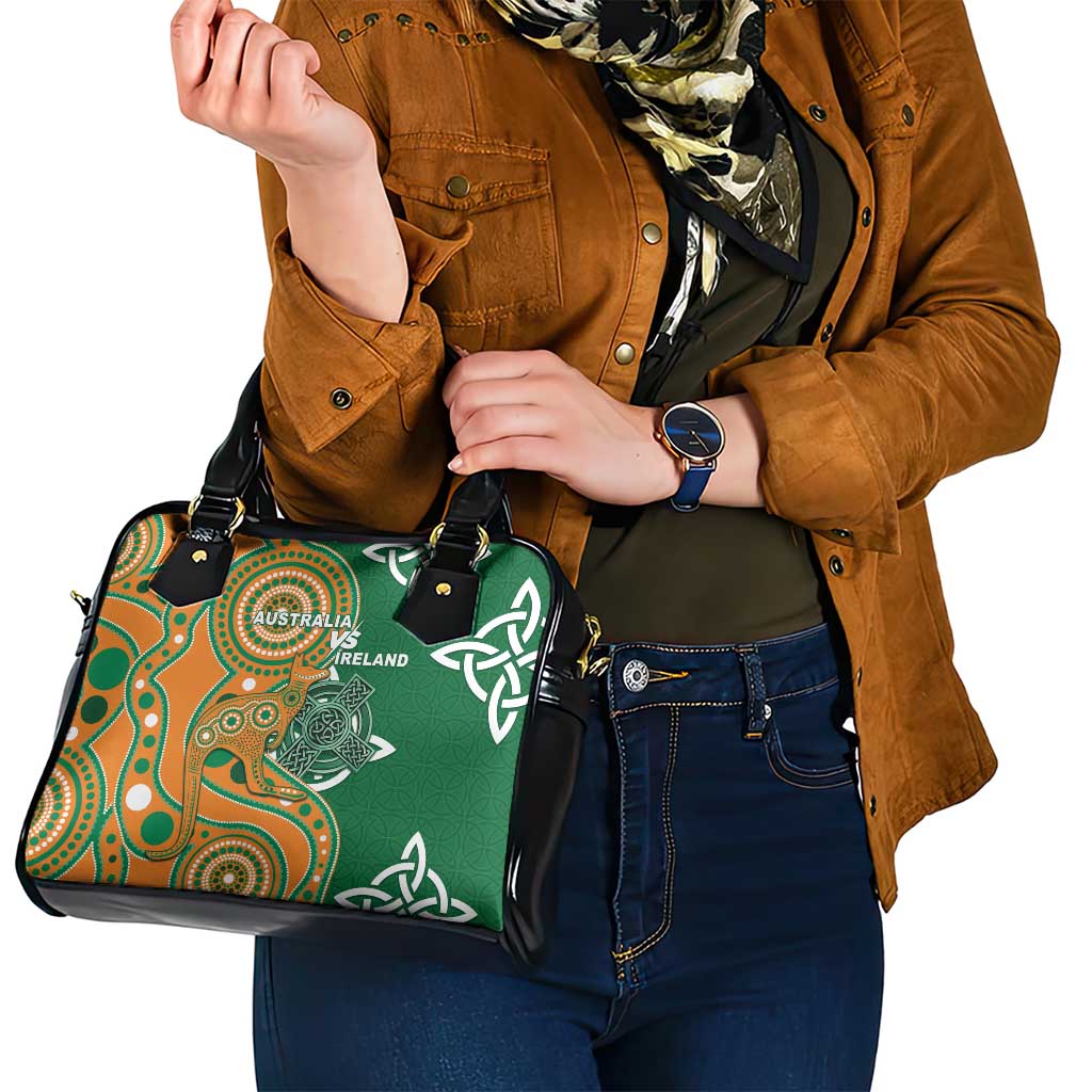 Australia And Ireland Rugby Shoulder Handbag Walllabies And Shamrock Together