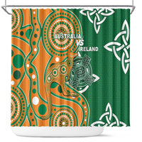 Australia And Ireland Rugby Shower Curtain Walllabies And Shamrock Together