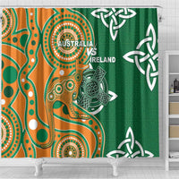 Australia And Ireland Rugby Shower Curtain Walllabies And Shamrock Together