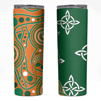 Australia And Ireland Rugby Custom Skinny Tumbler Walllabies And Shamrock Together