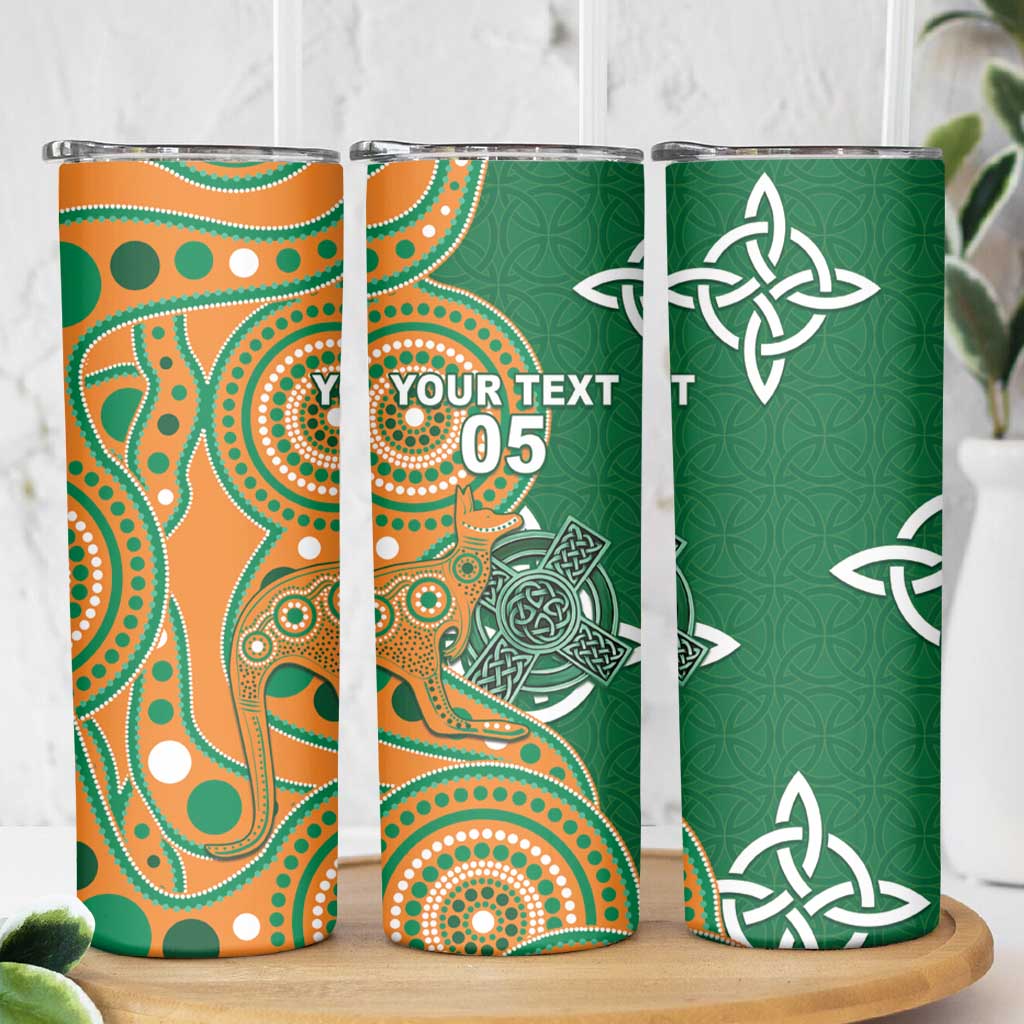 Australia And Ireland Rugby Custom Skinny Tumbler Walllabies And Shamrock Together