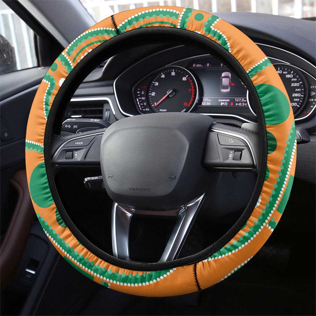 Australia And Ireland Rugby Steering Wheel Cover Walllabies And Shamrock Together