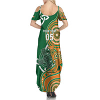 Australia And Ireland Rugby Custom Summer Maxi Dress Walllabies And Shamrock Together