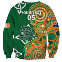 Australia And Ireland Rugby Custom Sweatshirt Walllabies And Shamrock Together
