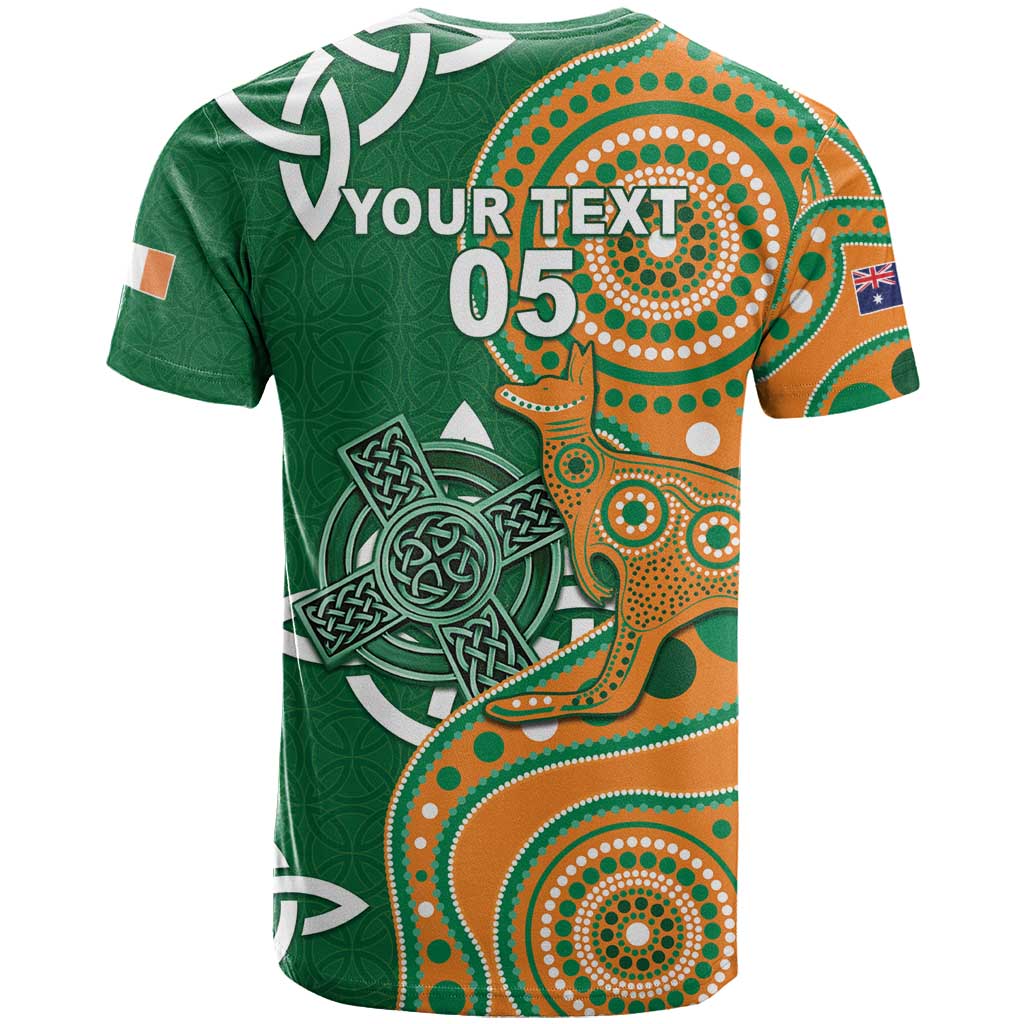 Australia And Ireland Rugby Custom T Shirt Walllabies And Shamrock Together