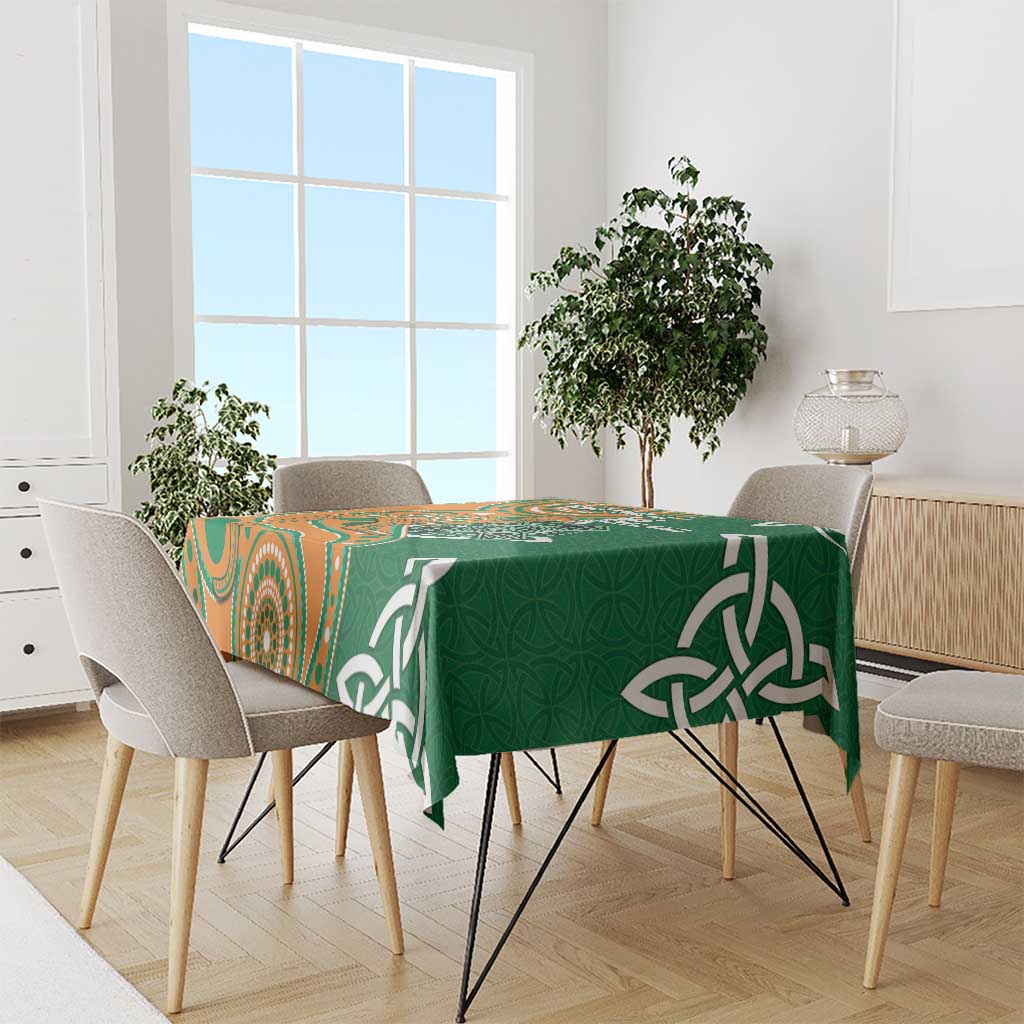Australia And Ireland Rugby Tablecloth Walllabies And Shamrock Together