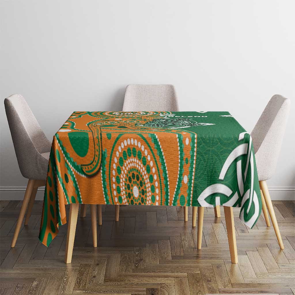 Australia And Ireland Rugby Tablecloth Walllabies And Shamrock Together