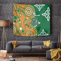 Australia And Ireland Rugby Tapestry Walllabies And Shamrock Together