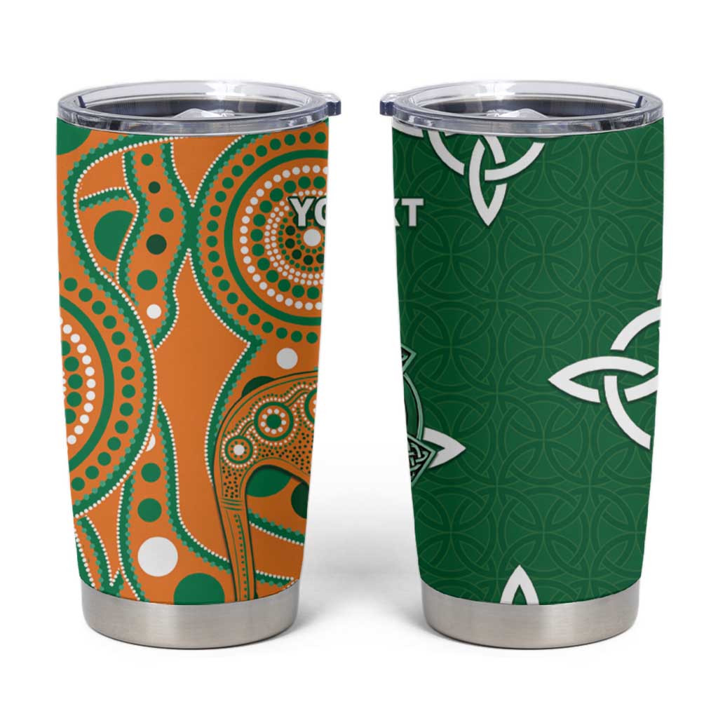 Australia And Ireland Rugby Custom Tumbler Cup Walllabies And Shamrock Together