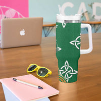 Australia And Ireland Rugby Custom Tumbler With Handle Walllabies And Shamrock Together