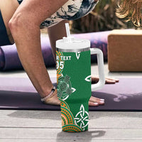 Australia And Ireland Rugby Custom Tumbler With Handle Walllabies And Shamrock Together