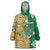 Australia And Ireland Rugby Custom Wearable Blanket Hoodie Walllabies And Shamrock Together