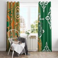 Australia And Ireland Rugby Window Curtain Walllabies And Shamrock Together