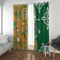 Australia And Ireland Rugby Window Curtain Walllabies And Shamrock Together