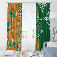 Australia And Ireland Rugby Window Curtain Walllabies And Shamrock Together
