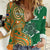 Australia And Ireland Rugby Custom Women Casual Shirt Walllabies And Shamrock Together