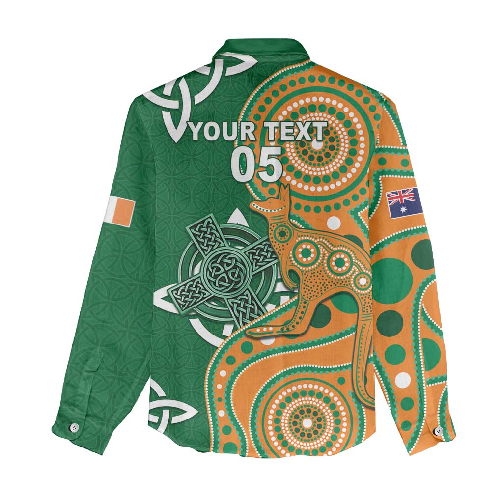 Australia And Ireland Rugby Custom Women Casual Shirt Walllabies And Shamrock Together