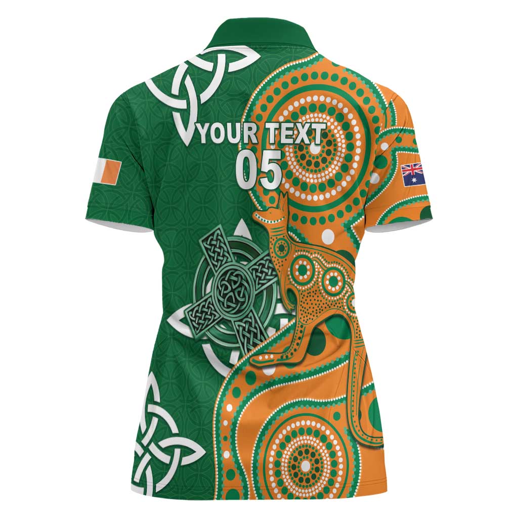 Australia And Ireland Rugby Custom Women Polo Shirt Walllabies And Shamrock Together