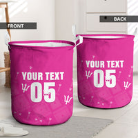 Custom Barbados 2026 Cricket Laundry Basket Tridents Rise Pink Version