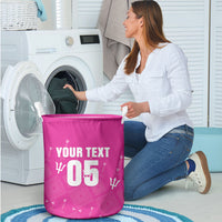 Custom Barbados 2026 Cricket Laundry Basket Tridents Rise Pink Version