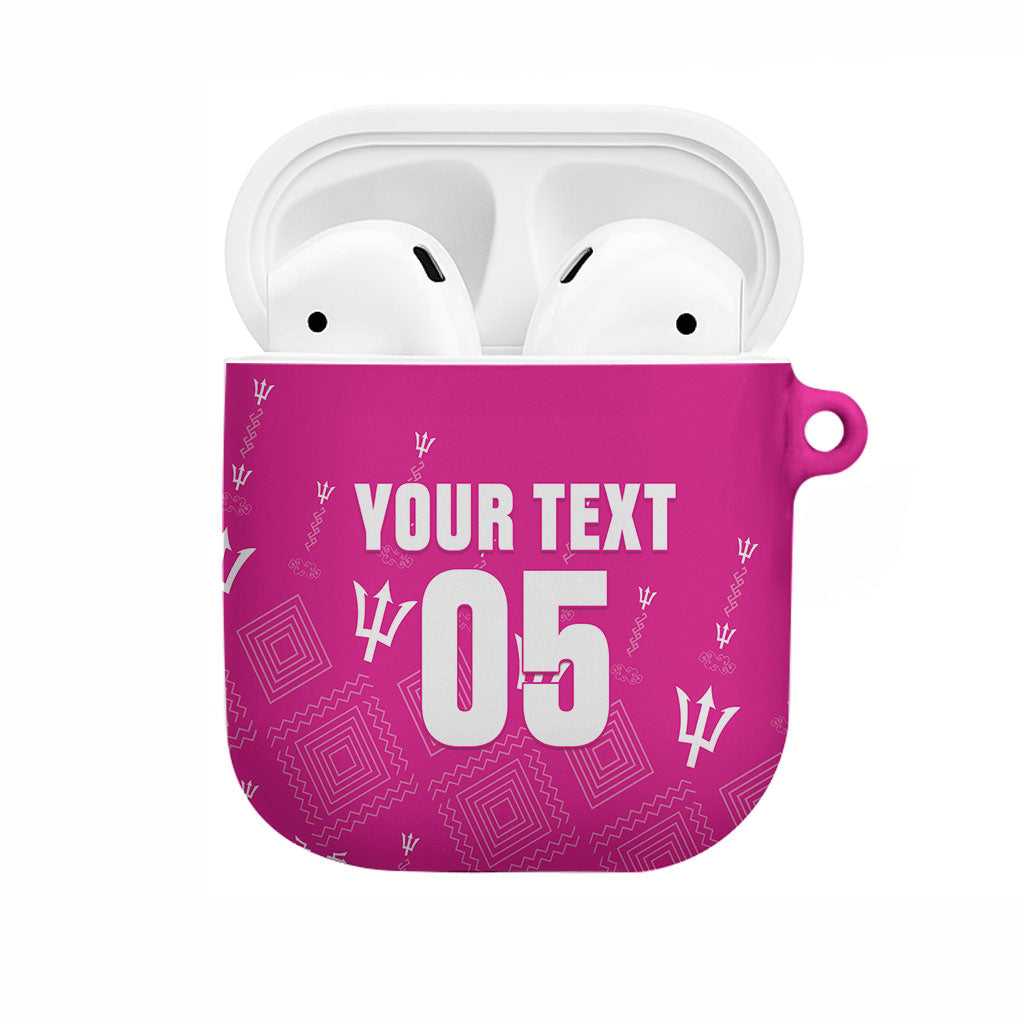 Custom Barbados 2026 Cricket AirPods Case Tridents Rise Pink Version