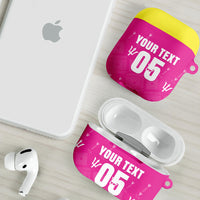 Custom Barbados 2026 Cricket AirPods Case Tridents Rise Pink Version