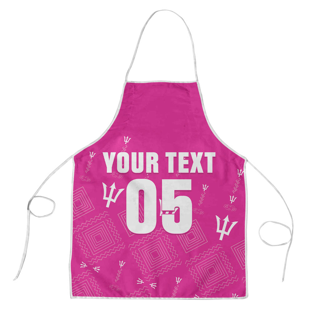 Custom Barbados 2026 Cricket Apron Tridents Rise Pink Version