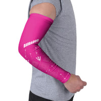 Custom Barbados 2026 Cricket Arm Sleeves Tridents Rise Pink Version