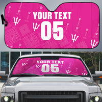Custom Barbados 2026 Cricket Auto Sun Shade Tridents Rise Pink Version